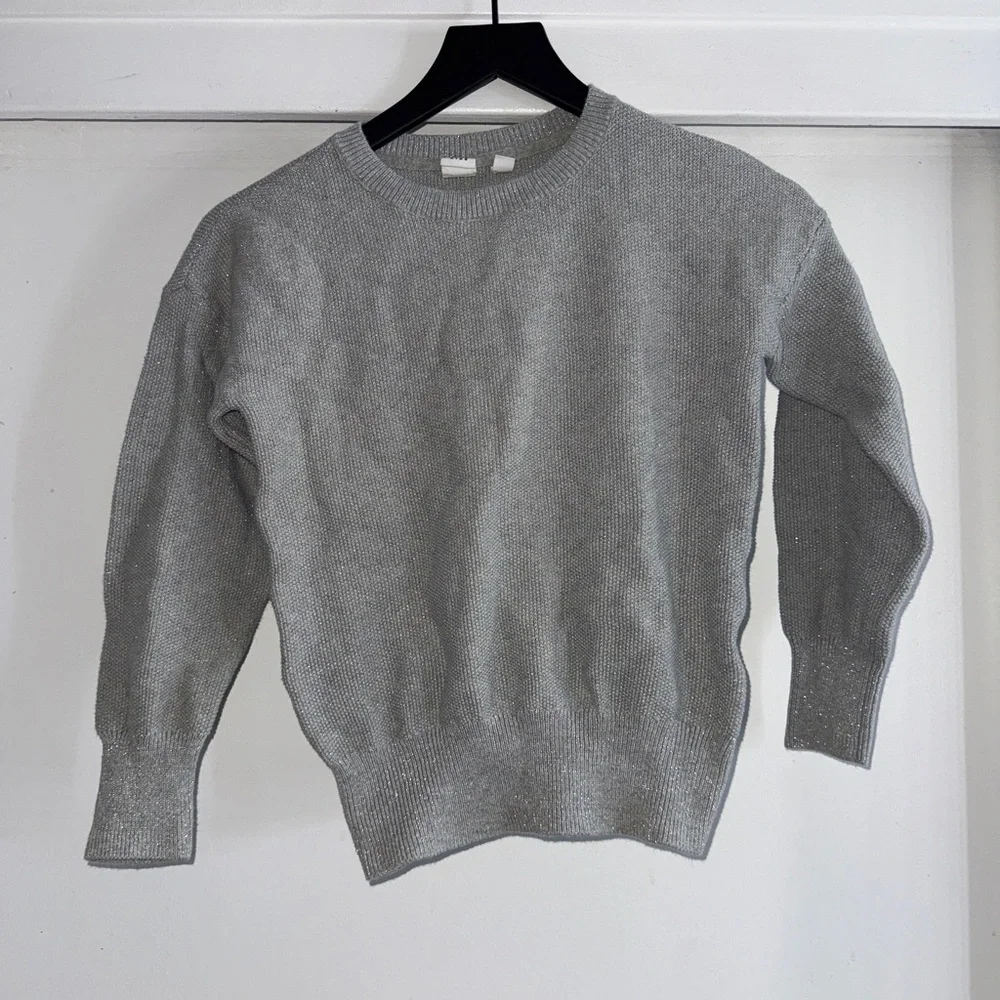 2/$15 GAP Kids Heather Gray Crew Neck Sweater with Sparkle